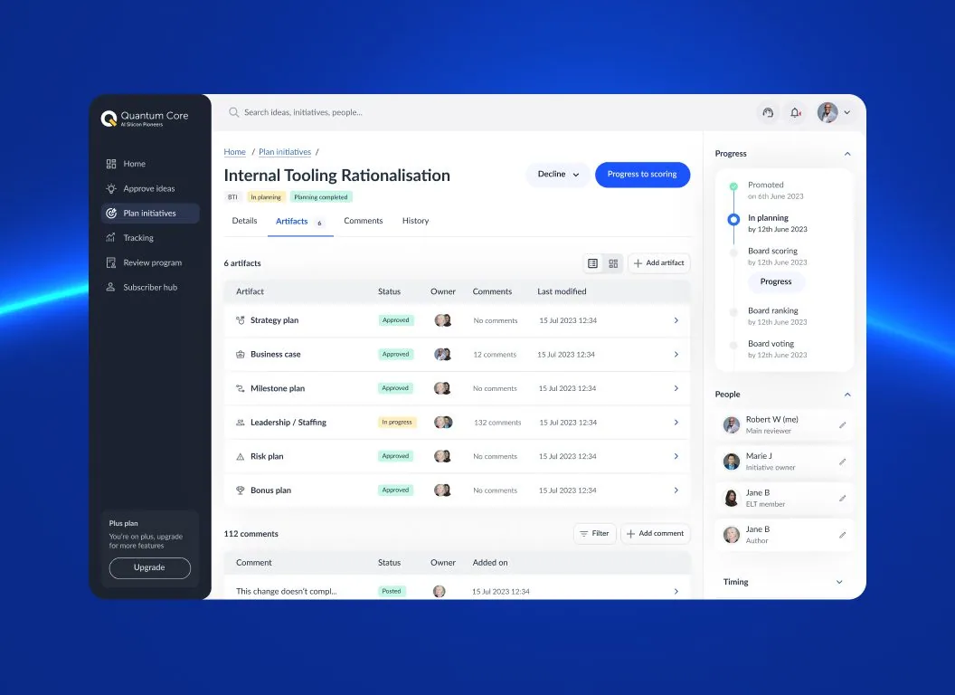 Lunation transformation platform UI: an internal tooling initiative with its list of artefacts